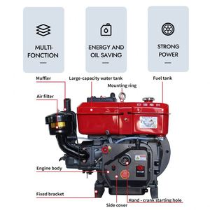 Moteur diesel pour machines agricoles, démarrage électrique, refroidissement par eau, monocylindre, pour générateur d'énergie et irrigation - Product Image 3