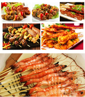 Groothandel Wegwerp Decoratieve BBQ Bamboe Spiesjes 20-35cm Ecologisch Fruit Groente Vlees Spiesjes
