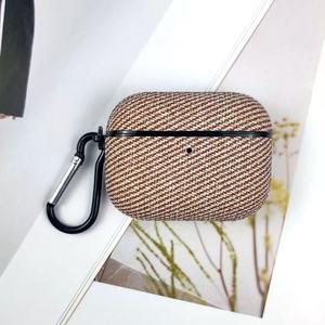 เคสพีซี+พียูเนื้อผ้าลายทแยงสำหรับแอร์พอด 1 2 โปร 3 4 โปร 2,ฝาครอบป้องกันพร้อมคาราบิเนอร์ - Product Image 2