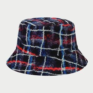 Wholesale Unisex Plaid Graffiti Mesh <b>Reversible</b> Sunshade Fisherman's <b>Hat</b> Sun <b>Bucket</b> <b>Hats</b> - Product Image 4