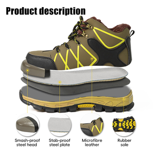 Calzature Protettive Industriali in Microfibra con Suola in Gomma, Resistenti agli Impatti, con Puntale in Acciaio per Cantieri Edili e Infrastrutturali - Product Image 2