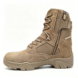 Botas Tácticas de Desierto de Gamuza para Camping TSB10, Botas Tácticas de Campo de Media Caña con Cordones, Impermeables, para Todas las Estaciones, Zapatos para Hombre, MOQ500 - Product Image 1