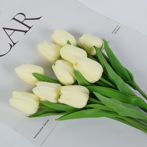 Fabbrica all'ingrosso rosa chiaro tulipano fiore artificiale 35cm vero tocco PU fatto a mano di buona qualità laurea festa della mamma del nuovo anno - Product Image 6
