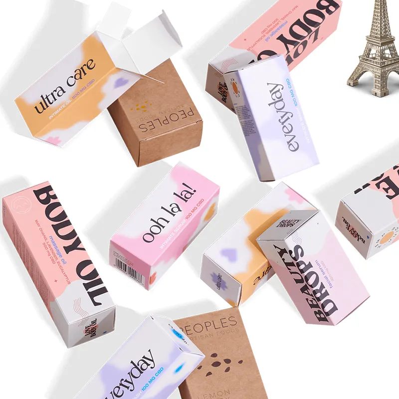 Scatola di carta personalizzata stampata di lusso colorata per la scatola di imballaggio del prodotto cosmetico per la cura della pelle del trucco