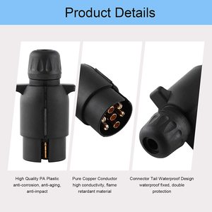 12V 7 Pin Trailer <strong>Plug</strong> N-Type Round Trailer <strong>Plugs</strong> Wiring Weatherproof 7 Way Trailer <strong>Plug</strong> for <strong>Caravans</strong> - Product Image 2