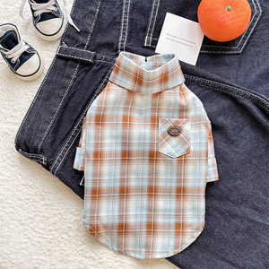 नए डिजाइन कुत्ते के कपड़े वसंत गर्मियों के प्लेड पालतू शर्ट कुत्ते और गर्मियों के पतले कपड़े - Product Image 2