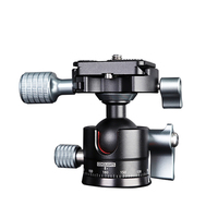 Tête de trépied en alliage d'aluminium, rotation panoramique à 360°, plaque de dégagement rapide 1/4\", niveau à bulle, appareil photo numérique, connecteur de base 3/8\"