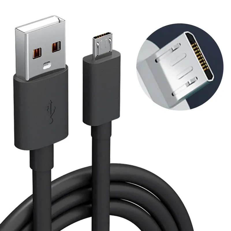 מותאם אישית לוגו שחור 3ft 6ft usb 2.0 מיקרו usb תאריך כבל 2a מהיר טעינת מיקרו usb כבל