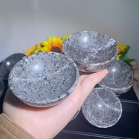 En gros, Gemmes de guérison : Bol de Yooperlite, Plaque ronde à réaction UV, Artisanat en cristal sculpté pour la décoration Feng Shui