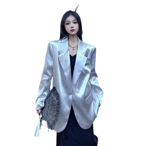 Abito da <span class=keywords><strong>donna</strong></span> Jacket2024Springnew Arrivalclassy abito grigio argento Petite - Product Image 5