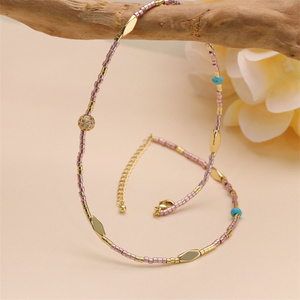 Collana sottile con perline e perline da donna gioielli alla moda da colorare bohémien perline collane sottili Collier - Product Image 3