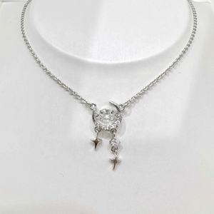 factory price plata 925 <b>sterling</b> <b>silver</b> <b>star</b> moon zircon <b>necklace</b> wholesale gold plated 18k unique mom ladies pendant <b>necklaces</b> - Product Image 2