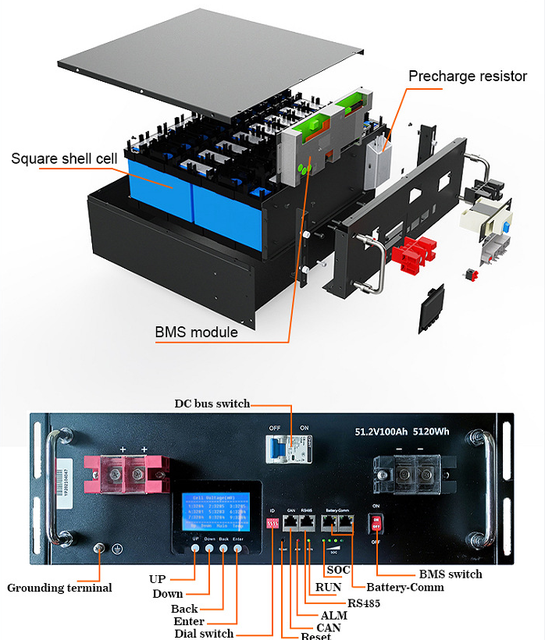 Customized Lithium Battery 48V 51.2V 100Ah Lithium Ion Batteries Pack 100A BMS 5KWh LiFePO4 Battery for Off-Grid UPS