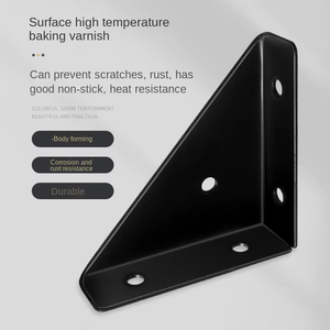 Petit support d'angle triangulaire en métal noir et blanc pour étagère, idéal pour cuisine, salle à manger, <span class=keywords><strong>bureau</strong></span> en bois, bord de lit et armoire - Product Image 6