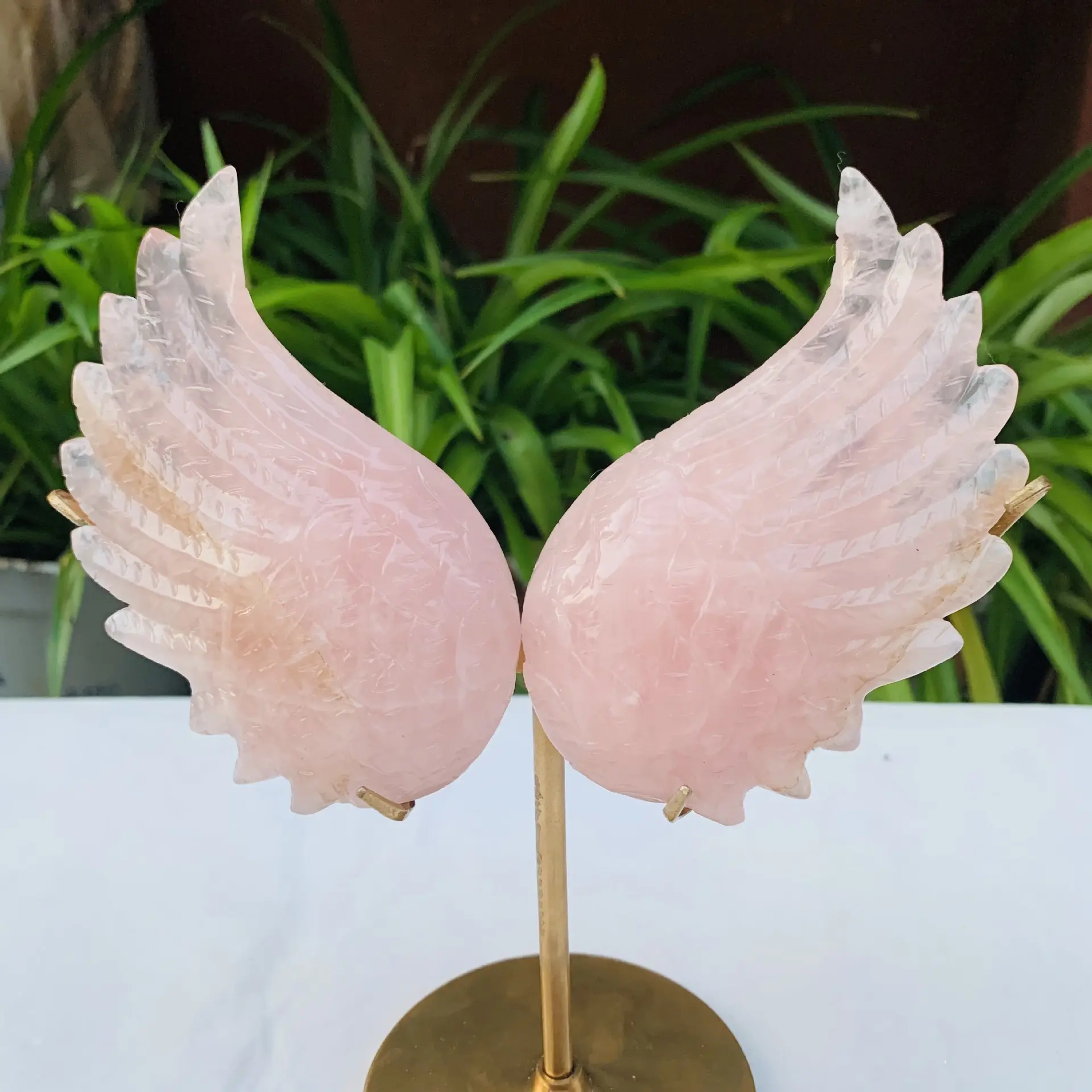 Hot Sale Natuursteen Helende Kristallen Snijwerk Crystal Angel Wing Voor Huisdecoratie