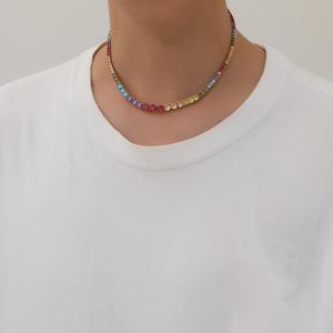 Collar de tenis de aleación de cobre con circonitas y cristales de hielo, estilo hip hop, color rojo <span class=keywords><strong>granada</strong></span>, sencillo, para mujer, ideal para fiestas de verano. - Product Image 6