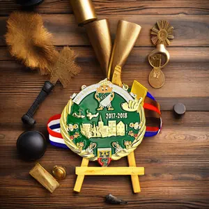 Factory Direct Customised 3D Antique Gold Award Medals 3D Trail Running Racing Medals Custom Metal Sports Medal Zinc Casting