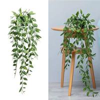 Guirlande murale artificielle de haute qualité en plastique vert, plantes suspendues artificielles avec pot pour décoration murale - Vente chaude