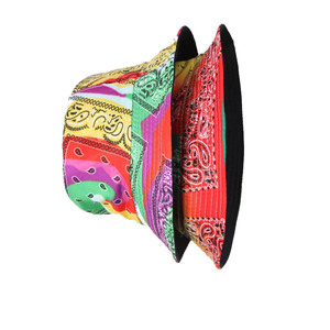 Nouveau femmes cajou fleur Double face pêcheur <span class=keywords><strong>chapeau</strong></span> hommes extérieur parasol toit plat <span class=keywords><strong>chapeau</strong></span> - Product Image 6