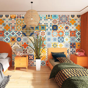 <span class=keywords><strong>Papier</strong></span> <span class=keywords><strong>peint</strong></span> 3d de <span class=keywords><strong>style</strong></span> marocain à motifs ethniques <span class=keywords><strong>Papier</strong></span> <span class=keywords><strong>peint</strong></span> à carreaux Chambre à coucher Chevet B & B Hôtel Revêtement mural décoratif - Product Image 2