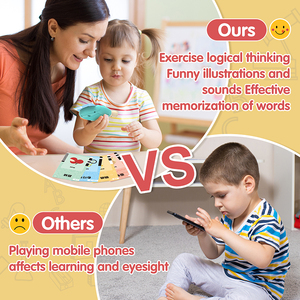 Giocattolo Educativo con Carte Parlanti a Forma di Razzo, Carte Flash Cognitive per l'Apprendimento dell'Inglese e degli Animali per Bambini - Product Image 2