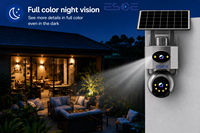 Kamera Surya ESOE AOV 4MP Pengingat Alarm Dua Lensa Kamera 4G WIFI dengan Audio Dua Arah Sensor CMOS FHD Penyimpanan Cloud Kamera Surya