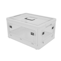 Boîtes de rangement pliables en gros pour voiture, camping, boîte de rangement pliable avec couvercle en bois