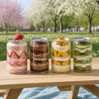Boîtes de soda en plastique PET transparentes avec logo personnalisé, motif à anneau de traction, ouverture facile pour les boissons gazeuses