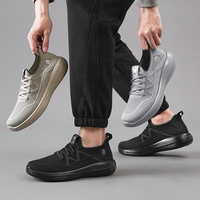Mocassins respirants et légers pour hommes, avec semelle extérieure en PU antidérapante et amortie, style décontracté et tendance pour la marche