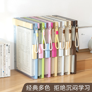 A4 Double Layer Transparent Folder Plastic <b>File</b> <b>Storage</b> <b>Box</b> Large Capacity Test Paper Organizer Student Writing Pad - Product Image 4