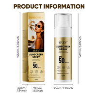 Spray solaire SPF50 PA+++ à large spectre UVA UVB, protection éclaircissante à la niacinamide, non collant