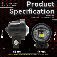 Projecteur LED bicolore JHS Mini, phare de conduite, faisceau Hi-Lo, projecteur auxiliaire pour moto, VTT, scooter, 9-30V, étanche, OEM