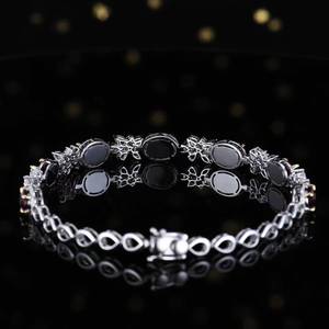 Solid 18K Gold Natural Pigeon Blood <b>Ruby</b> Wide Tennis <b>Bracelet</b> Inlaid 0.804ct Pavé Diamonds Formal Banquet Statement Jewelry - Product Image 3