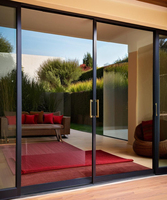 Porte patio moderne en aluminium sécurisée avec double vitrage trempé pour usage résidentiel, villas et hôpitaux