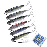 Leurres de pêche, leurre de jigging 20g 30g 40g 60g, leurre métallique lumineux à longue portée pour eau salée, leurre dur pour la pêche en haute mer