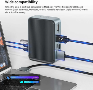 Base de Conexión Tipo C 16 en 1 con <span class=keywords><strong>DisplayLink</strong></span> para Puerto Múltiple 2.1 USB 3.0 para Laptop MacBook en Stock - Product Image 2