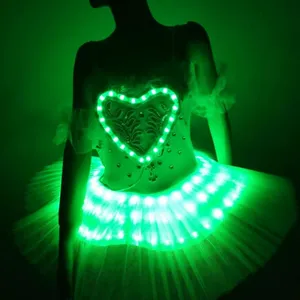 LED 발레 스커트 LED 발광 여성 의류 성인 어린이 조명 의류 무대 댄스 드레스