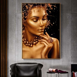 Démontage vertical portrait nordique cadre en aluminium <span class=keywords><strong>peinture</strong></span> d'art mural diamants <span class=keywords><strong>peinture</strong></span> murale femmes noires <span class=keywords><strong>peinture</strong></span> nue légère - Product Image 2