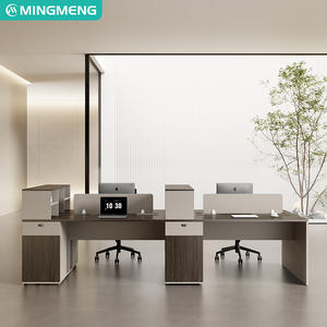 Escritorio de oficina moderno con partición de estación de trabajo para 3/6 personas, escritorio para personal de oficina con gabinetes de almacenamiento - Product Image 5