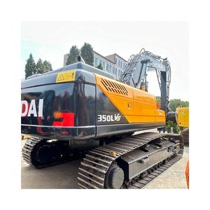 Excavadora de cadenas Hyundai 350LVS usada de 35 toneladas con motor Cummins, pocas horas de uso, excavadora de segunda mano en venta - Product Image 1