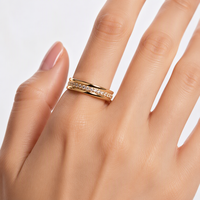Europäischer Minimalistischer Goldring Schmuck Kupferbeschichtet Modischer Ring aus Zhejiang, China
