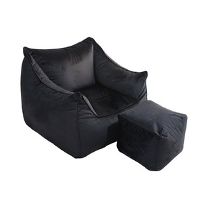 Poltrona Sacco Premium Beige per Adulti, Stile Lazy Boy, Sedia Gaming con Rivestimento in Tessuto Rimovibile, Divano Singolo Quadrato - Product Image 4