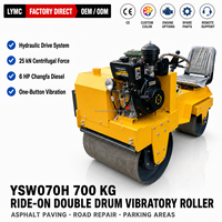 Mini-compacteur à asphalte de 700 kg YSW070H, compacteur vibrant à double tambour pour le pavage