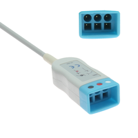 Compatible avec le câble tronc ECG Datex-Ohmeda Satliteplus, 3 fils AHA, 2,5 m, TPU, certifié ISO