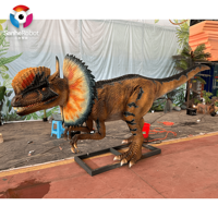 Modèles de dinosaures animatroniques réalistes personnalisés, modèles de Dilophosaurus, jardin à vendre, robot dinosaure pour parc à dinosaures