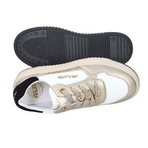Sneakers da Ragazza 4Us Paciotti Bianche e Oro con Suola Chunky e Plateau - Product Image 5
