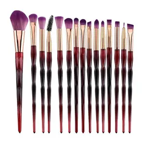 15pcs Red Diamond Makeup Brushes Set Powder Eye Shadow Foundation Powder Blush Lip Make Up Brush