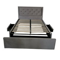 Cama King Size de Lujo para Adultos, Estilo Moderno de Mediados de Siglo, Tapizada en Terciopelo, con Almacenamiento, Cómoda y Suave, con Cajones, Ecológica