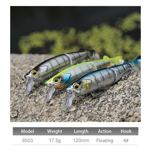 Multi Leurres de Pêche Articulés 120mm/17.5g Surface Flottante Dur Appâts Minnow Swimbait doux t-tail <span class=keywords><strong>leurre</strong></span> - Product Image 5