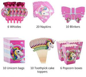 Custom 9 16 Suits <strong>Unicorn</strong> Theme Birthday <strong>Party</strong> Decorations <strong>Supplies</strong> One-Off Cutlery Set Cake Paper Plate Cup - Product Image 5